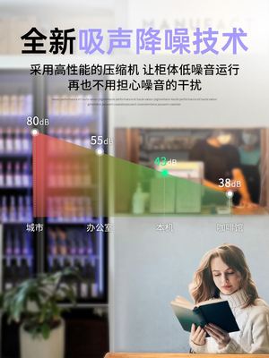 啤酒柜饮料柜网红酒水展示柜冷藏三开门双门酒吧冰箱冰柜商用