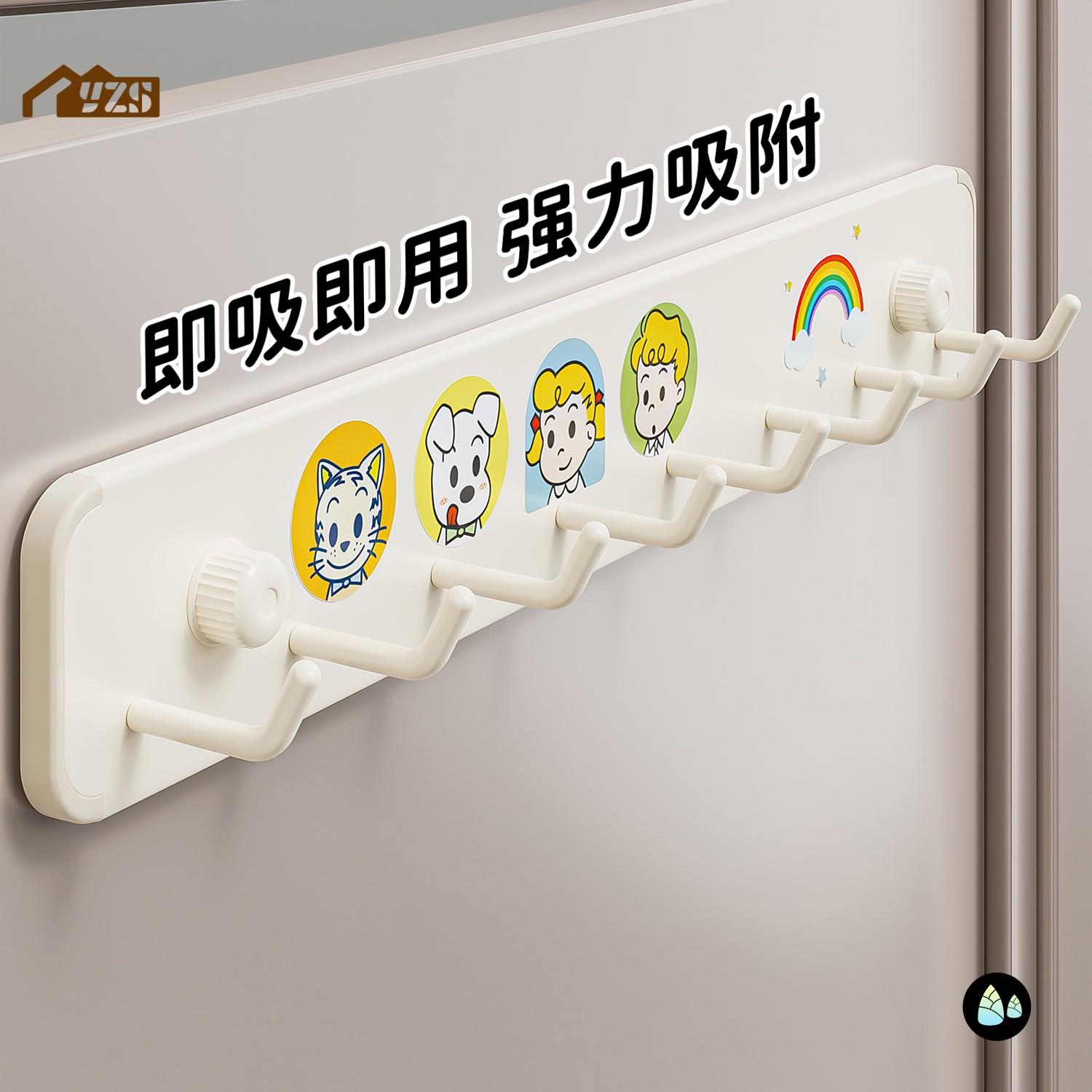 吸盘门后挂钩黏钩挂衣架不锈钢免打孔强力承重壁挂入户门置物架