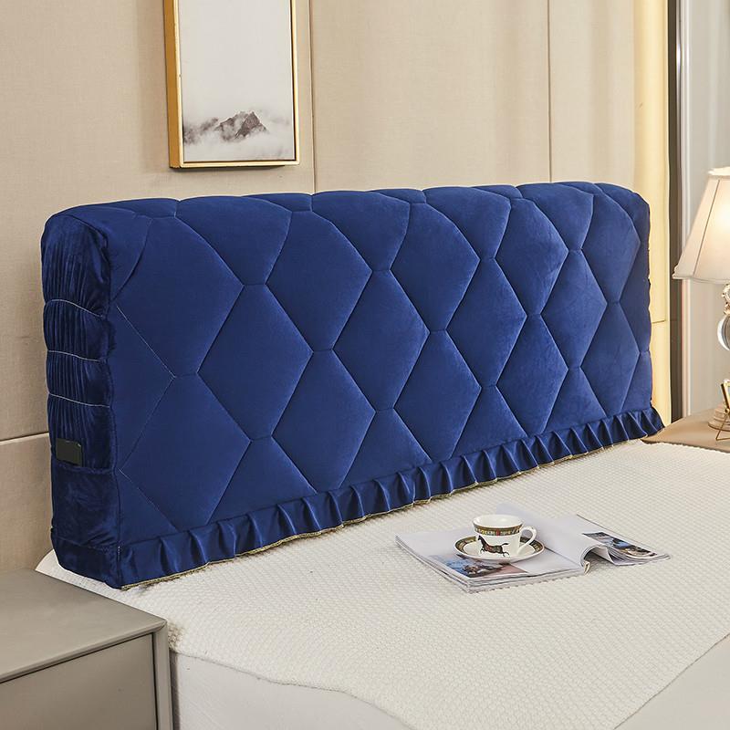 全包布艺床头罩软包床头套简约现代欧式防尘罩1.8m米实木床保护套