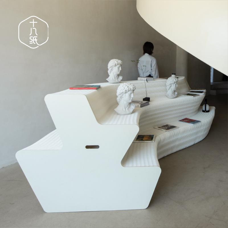 十八纸几何展架风琴艺术展示架大型展会场景布置可伸缩陈列置物台