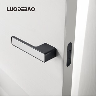 罗德堡极简生态门锁带钥匙木纹室内锁房门锁卧室静音木门锁磁吸锁