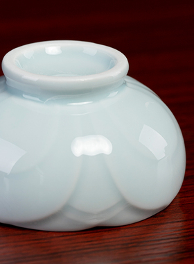 七珍 莲花供水杯陶瓷观音菩萨水杯圣水杯佛像净水杯佛前供杯贡杯