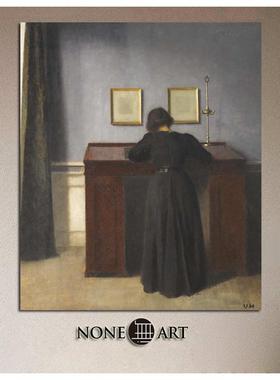 舍不得卖！Hammershøi人像高级灰性冷淡风小众北欧客厅餐厅装饰