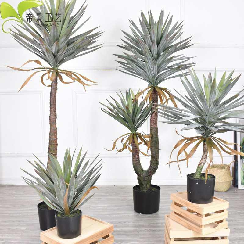 仿真室内装饰盆栽绿植凤尾兰摆件家居盆景龙血丝植物布置新疆包邮