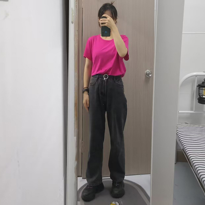 白色打底衫女夏季新款大码纯棉宽松胖mm短袖t恤女内搭显瘦上衣服