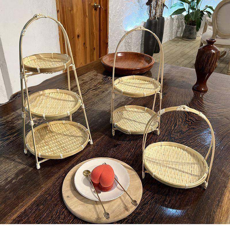 高颜值圆形手工竹编提篮创意家用收纳筐水果篮酒店用多层小竹篮,特色手工艺,竹编/竹雕,淘宝优惠券,粉丝福利购,淘宝优惠卷