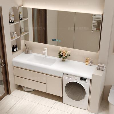 定制洗衣机洗手盆一体柜浴室柜组合陶瓷无缝台面洗漱脸厕所卫生间