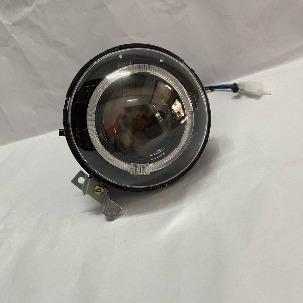 小龟电动车机车大灯总成氙气灯双光透镜天使眼恶魔眼 电动机车透