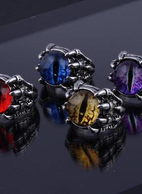 魔戒索伦眼开 口戒指恶魔之眼魔戒戒指装饰品女男孩礼物简约覆古