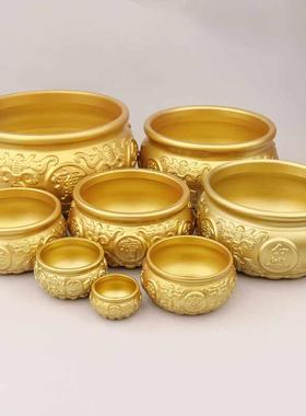 黄铜双鱼聚宝盆金色摆件中式摆设家居客厅电视柜装饰品乔迁送礼品