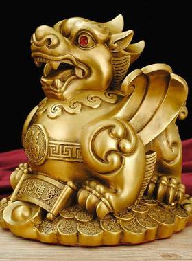 铜皮绣装饰钱皮绣对客厅桌面繁荣皮绣办公室前台带来财富和宝藏大