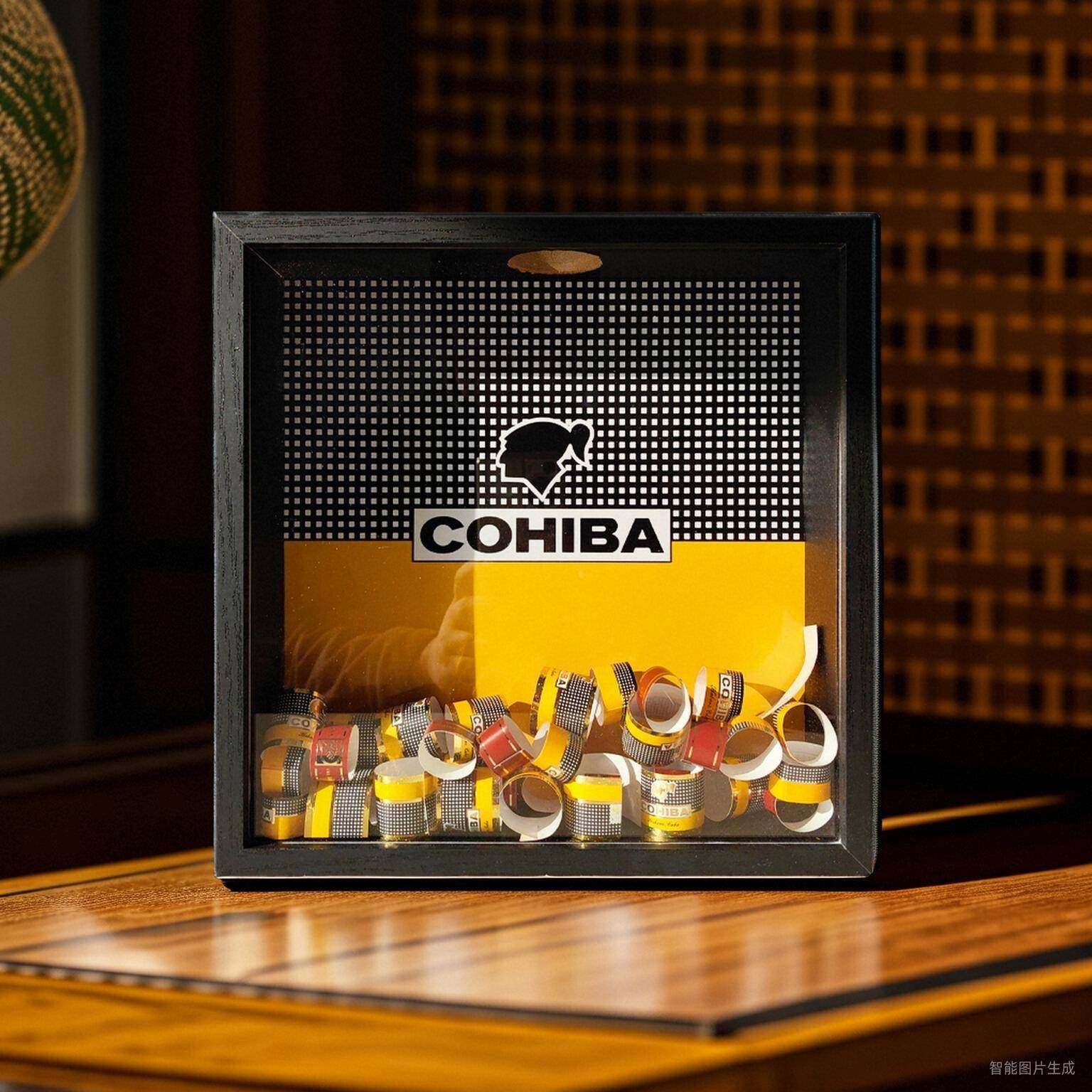 雪茄标签收纳盒收纳筐展示框雪茄标相框古巴高希霸标收集收藏