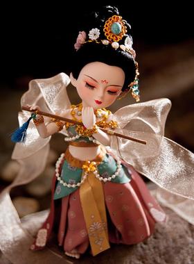 唐人坊绢人敦煌飞天古风娃娃家居软装客厅精致工艺礼品摆饰树脂人