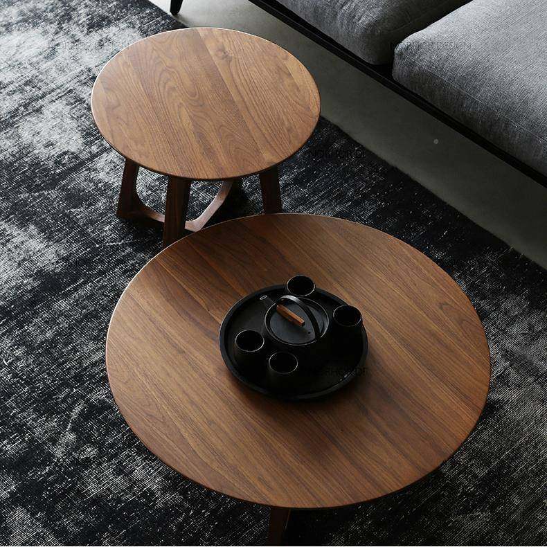 创意小日系几小茶圆桌美式家用实木美式全实圆形茶几合户型客厅子,住宅家具,茶几,淘宝优惠券,粉丝福利购,淘宝优惠卷