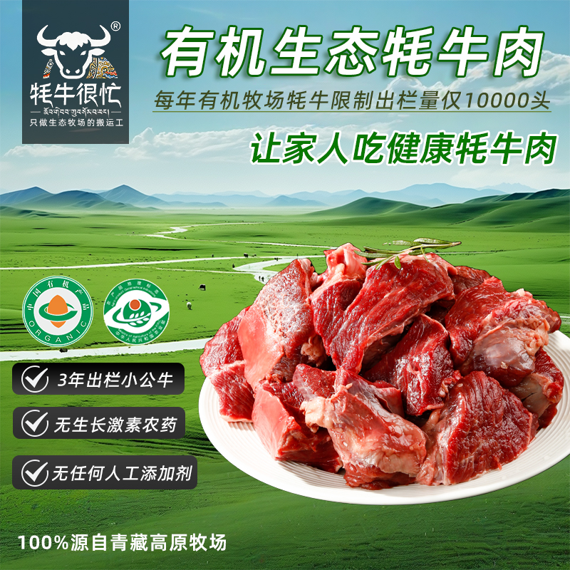 牦牛肉大块肉4斤礼盒纯瘦肉新鲜清真剔骨青海青藏特产天祝耗碎肉