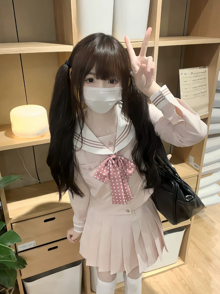 妖言兔兔【甜甜樱】jk原创水手服学院风套装女日系长袖收腰百褶裙
