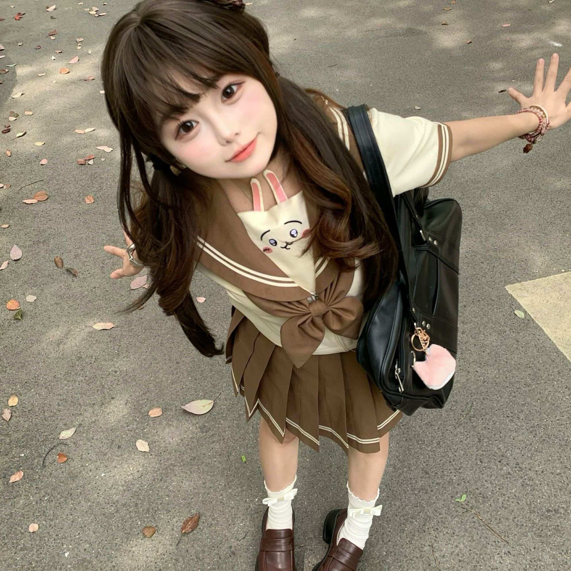 原创款「轻轻熊」棕色短袖 | 萌系jk制服短水手服软妹轻松熊少女