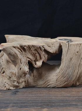 风化木根雕木头实木枯木树根家居饰品陶瓷工艺品盆栽底座禅意摆件