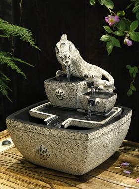 日进斗金开业礼物吧台桌面循环流水招财摆件高档茶室办公前台装饰