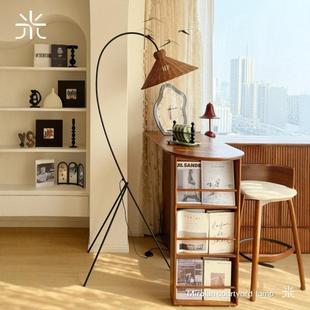 米罗兰藤编落地灯宋代美学灯客厅沙发旁边侘寂风钓鱼灯中古禅意灯