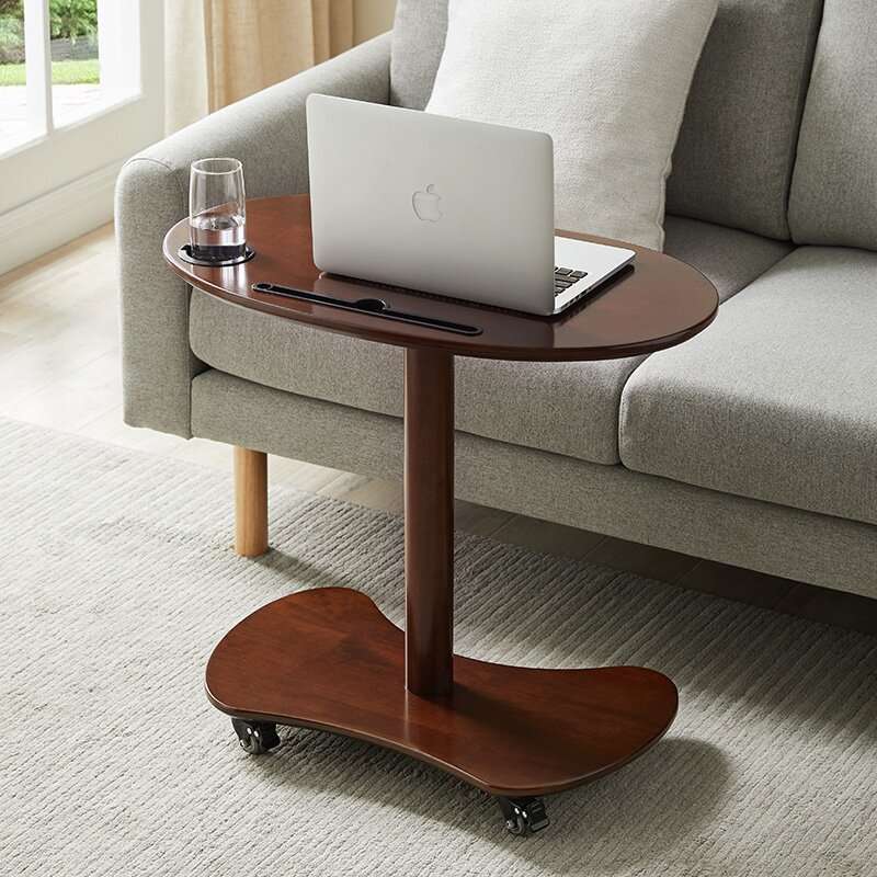 实木沙发边几可移动角几带滑轮迷你小茶几客厅小边桌卧室床边方桌