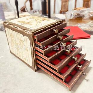 新款古钱币收纳盒多层木质首饰盒复古钱币收藏盒收藏箱整理盒