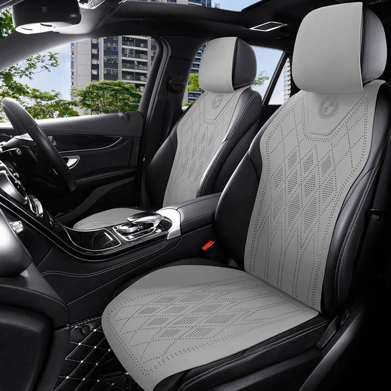 汽车坐垫四季通用五座坐垫透气座套翻毛皮座椅套高级感马鞍垫座垫