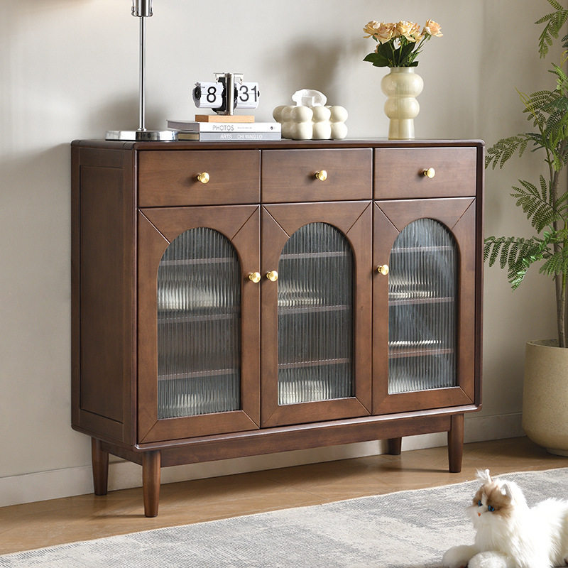 美式乡村风格实木大容量鞋柜简约玄关收纳靠墙复古储物柜入户家用