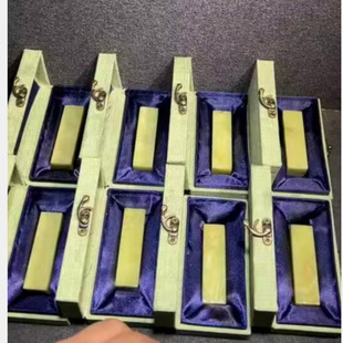 青田石封门青结晶冻地第素方章印章六面平2*2*7CM一组10方配单盒
