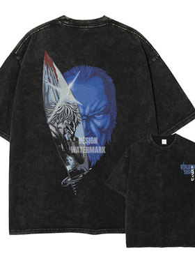 冰海战记t恤水洗做旧美式复古阿谢拉特 托尔芬印花短袖宽松半袖