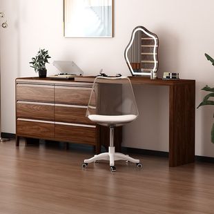 中式实木梳妆台卧室简约现代化妆桌斗柜一体新款小户型转角化妆台