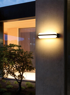 LED室外壁灯阳台入户门照明灯具走廊过道墙壁灯12w24w围墙灯黑色