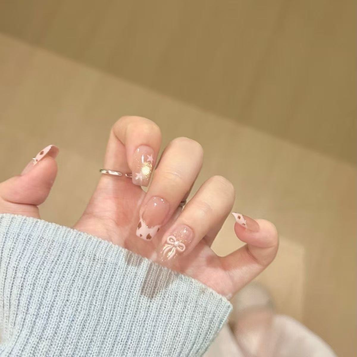 豹纹甜酷美甲穿戴甲纯手工定制中