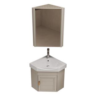 小户型太空铝浴室柜组合陶瓷一体盆三角转角卫生间挂墙式洗漱台盆