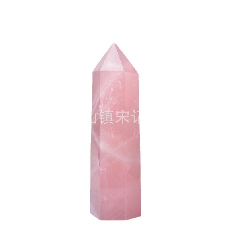天然马粉大六棱柱摆件水晶工艺品摆件家居饰品摆件