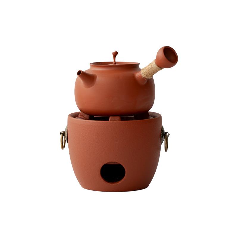 日式纯手工粗陶煮茶套装围炉煮茶功夫茶具家用户外碳炉煮茶壶