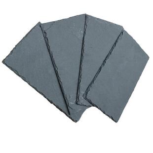 青石板瓦片别墅屋顶防水鱼鳞瓦板隔热石板仿古建筑黑色片石瓦板岩