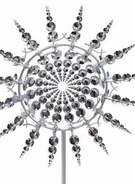 铁艺金属风车花园花园装饰摆件园艺风动力旋转风车插件