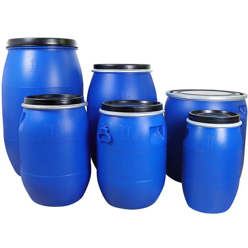 加厚5060125200L化工桶塑料铁箍桶30Kg公斤大口广口圆胶桶