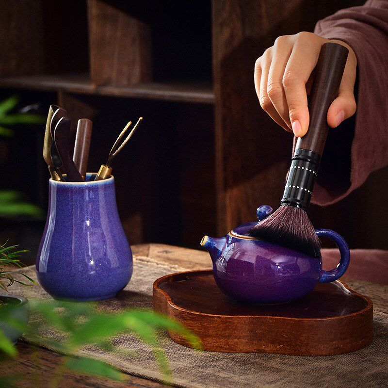 速发源头厂家五大名窑钧窑茶道瓶功瓷莲心瓶陶夫茶具茶道配件花插