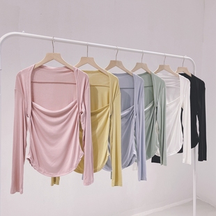 速发秋新款包肩方领舞蹈服古典舞舞练蕾舞芭功体形服基训服