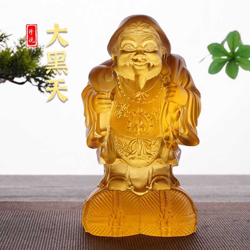 速发琉璃大黑天财神摆招迦罗佛观音护法诃财佛像家居寺院供奉摩件