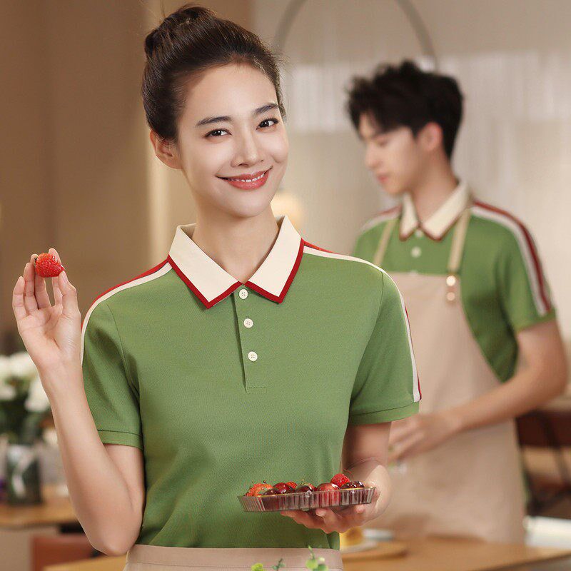 速发酒店高端西服服务员工餐作棉t恤火锅奶茶甜品夏季