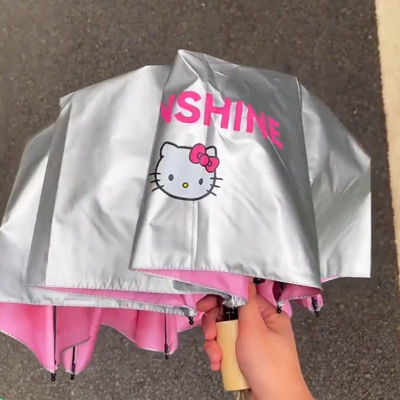 速发heo伞雨y钛银防晒生晴雨两全渐变折叠用自动遮伞