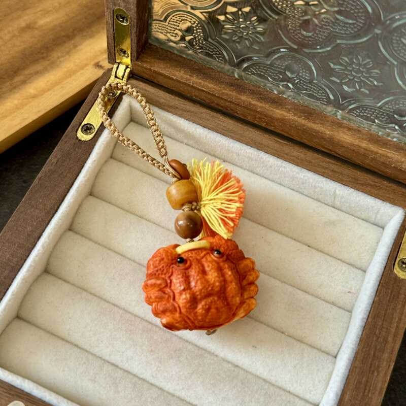 速发鹿角雕刻趣味根付八方骨财车挂克玩搭配库文橄榄核牛来S66