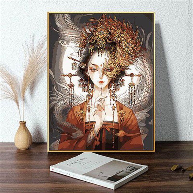 现货速发系数字油画填色手工涂色油彩画高颜值丙烯画解压生日兰之
