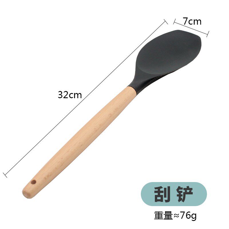 现货速发可批GJ耐高温硅胶炒菜铲子不粘锅铲汤勺煎铲捞面漏勺油刷