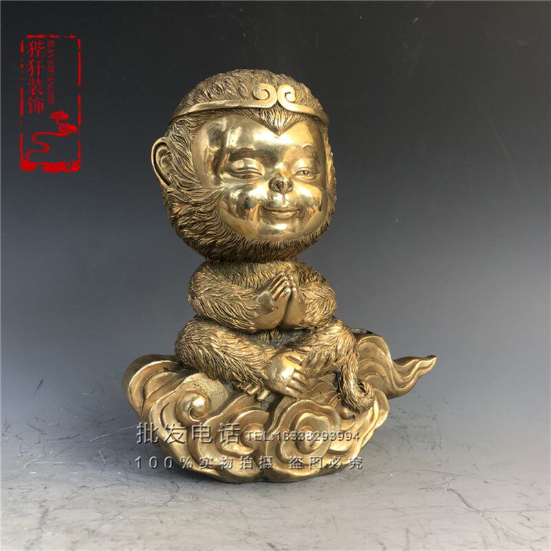 现货速发新款悟铜b斗战胜佛孙纯空摆件Q办齐天大圣手版客厅装饰金
