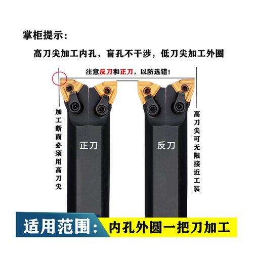 现货速发数控牛头刀杆双头车刀杆内孔镗孔镗刀车床加工 S2R-MW08