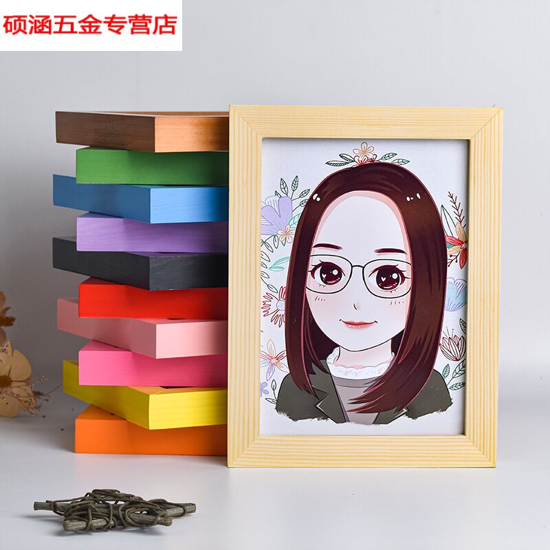 现货速发实木相框挂墙摆台7寸5 6 8 10 A4寸创意木质画框海报素描